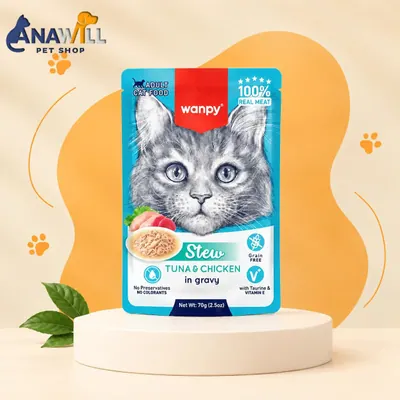 پوچ گربه ونپی خورشتی مدل استیو با طعم تن و مرغ